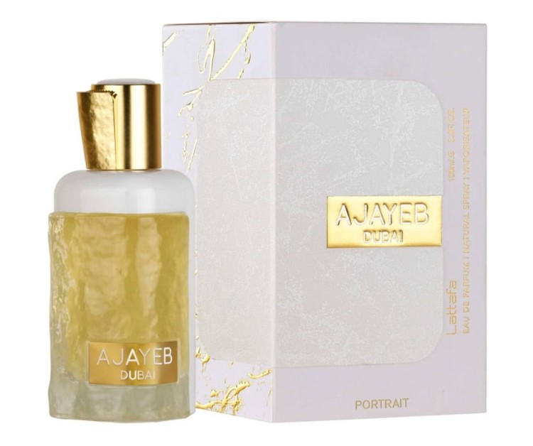 Lattafa Ajayeb Dubai Portrait Gold woda perfumowana 100ml + 2 próbki